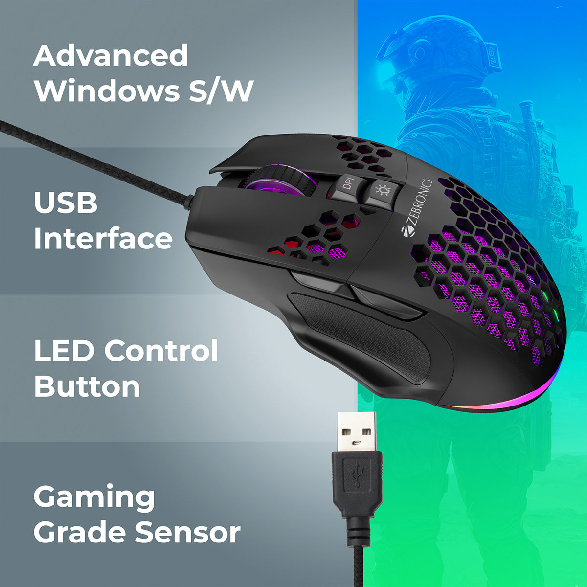 Zeb-Crosshair - Gaming Mouse - Zebronics