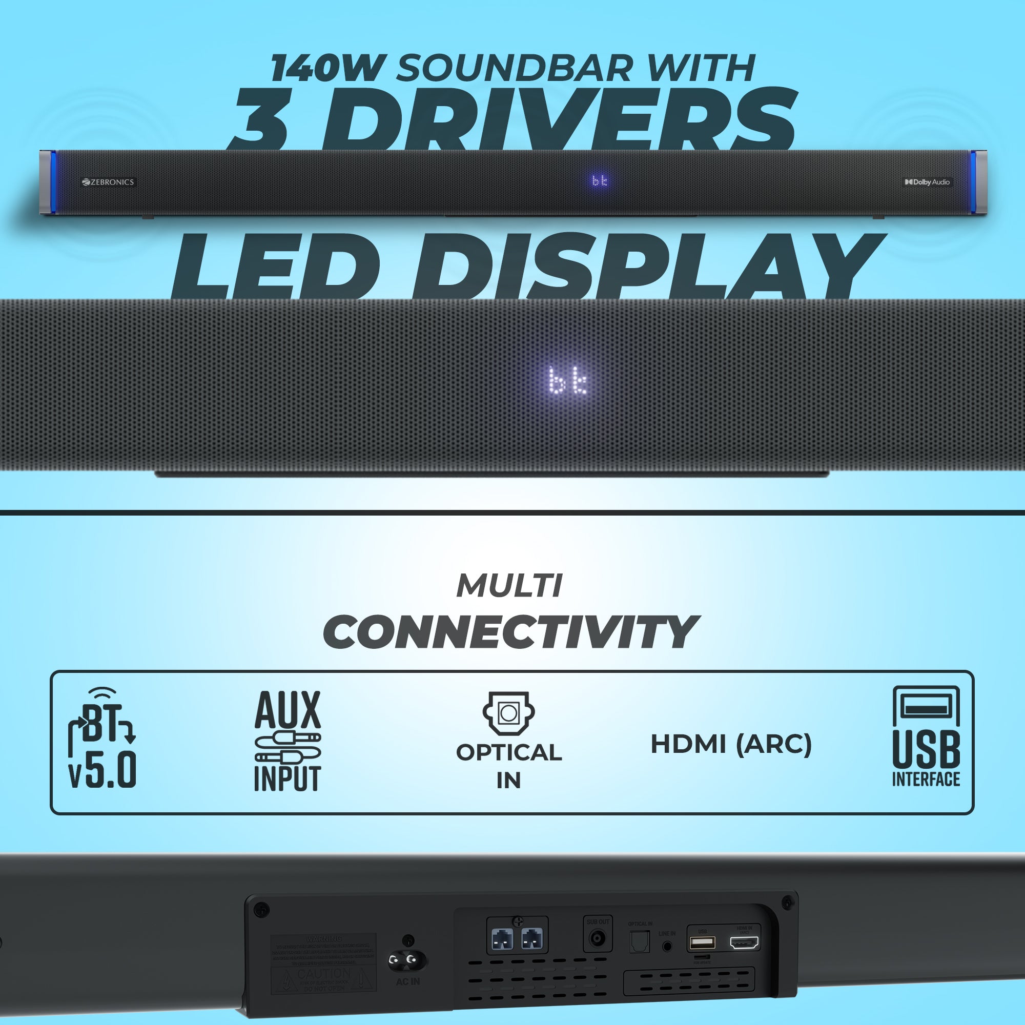 Zeb-Juke Bar 9530WS Pro Dolby 5.1 - Soundbar - Zebronics