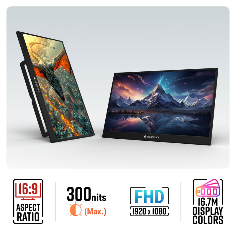 Zebronics Portable Monitor Zebronics Pixigo A16 Portable Monitor