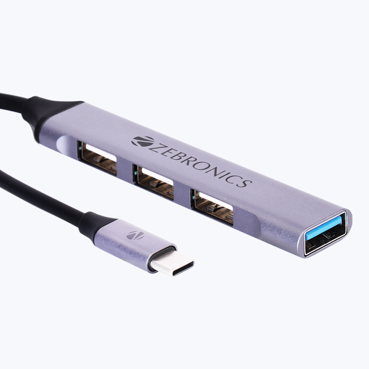 Zebronics TA200U Type C to USB 3.0 4 port hub with Hi speed data transfer