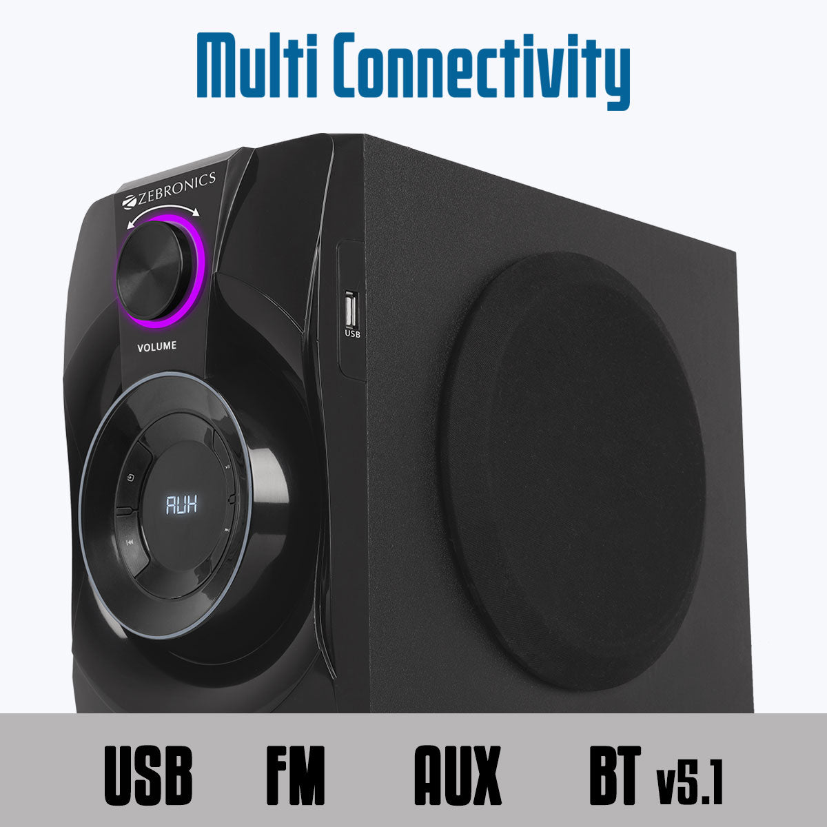 Zebronics 2.1 speakers with fm store and usb