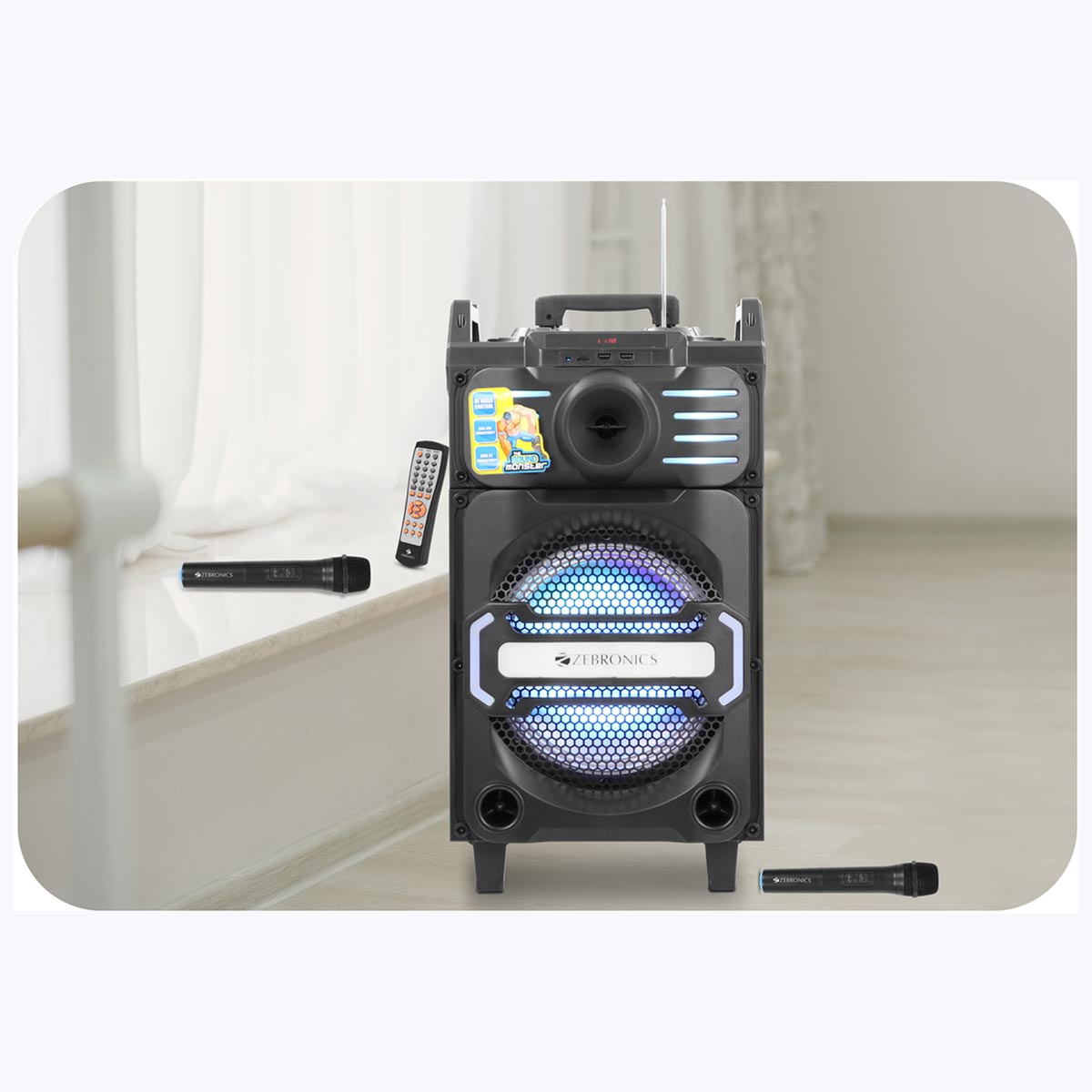 Zeb-Moving Monster X10 with dual Mic - Trolley Speaker - Zebronics