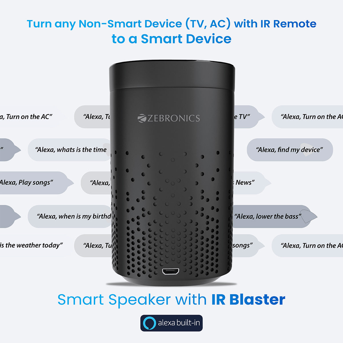 Zeb-Smart Bot - Smart Speaker - Zebronics