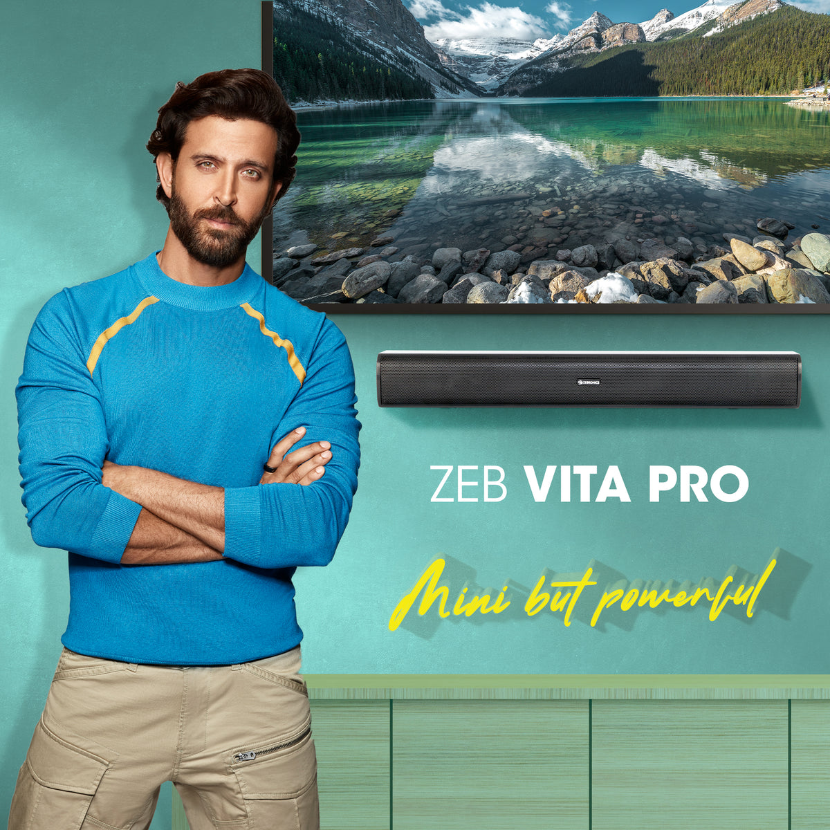 Zeb Vita Pro 24W Wireless Soundbar with FM & TWS | Zebronics