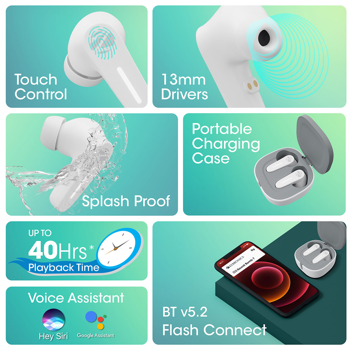 Zeb-Sound Bomb 7 - Wireless Earbuds - Zebronics