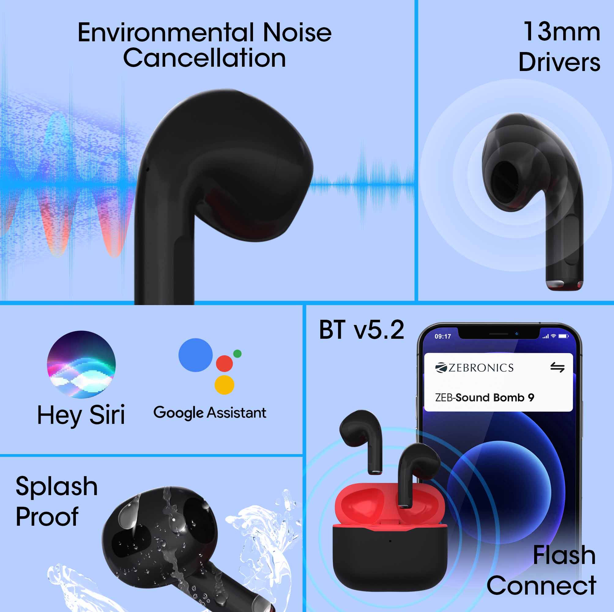 Wireless best sale earphones zebronics